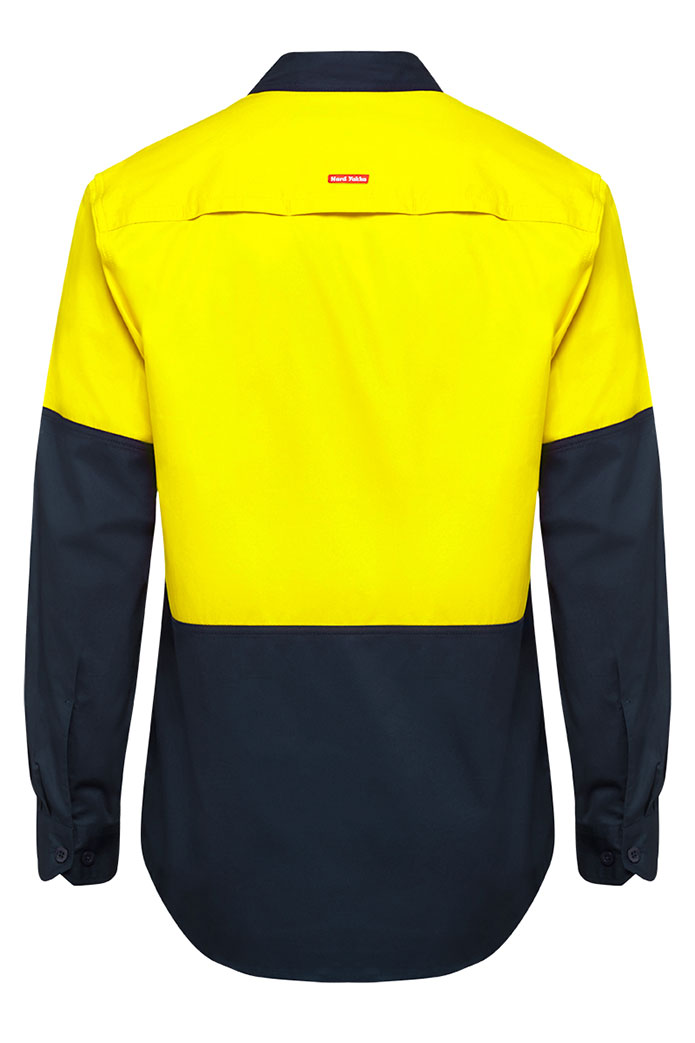 Hard Yakka Core Hi-Vis Long Sleeve 2 Tone Vented Cotton Shirt