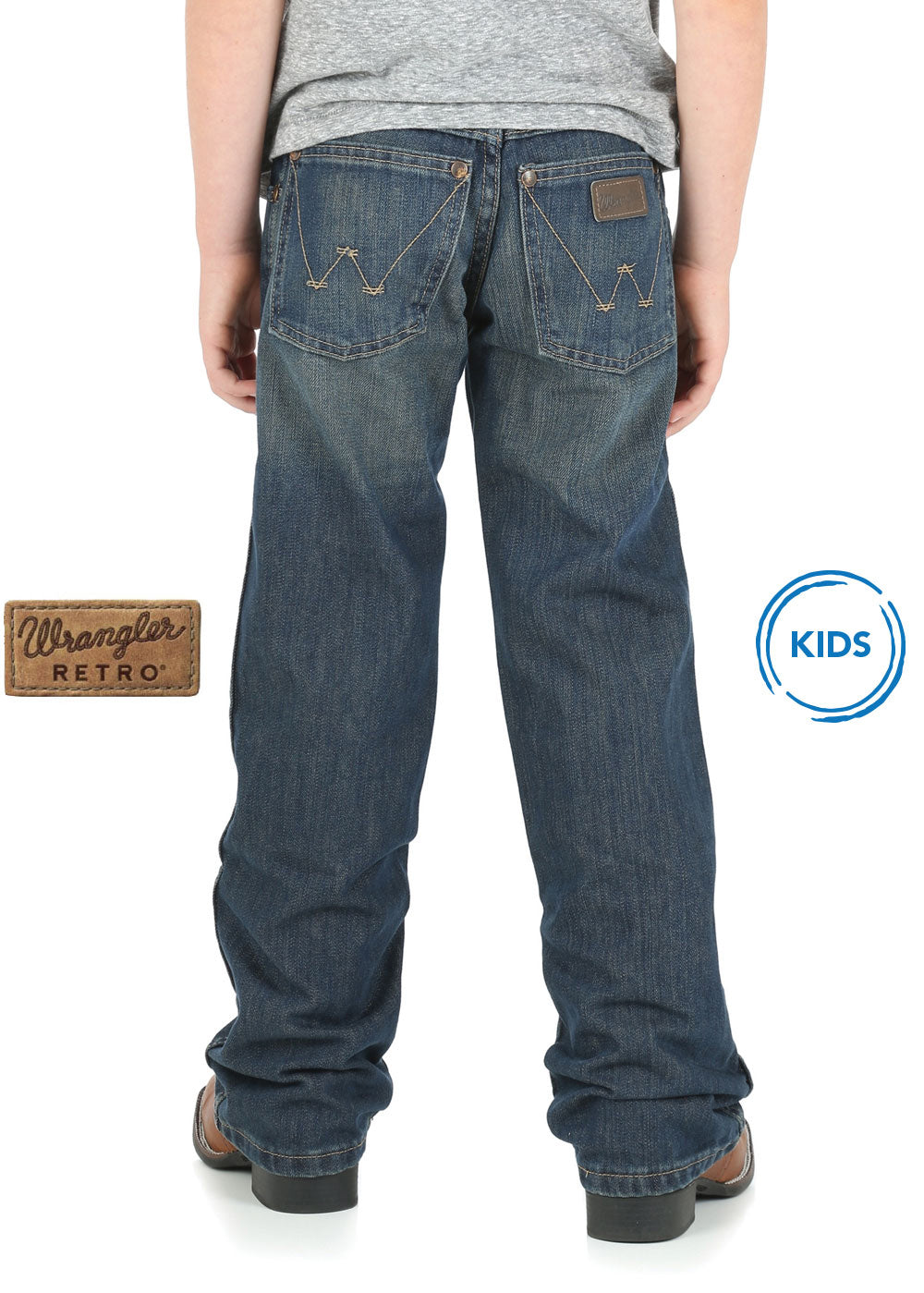 Wrangler Boys Retro Western Relaxed Boot Cut Jeans