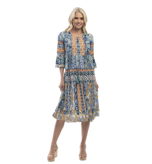 Agatti Dress Midi 3/4 Sleeve