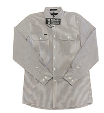Load image into Gallery viewer, Pilbara Mens Y/D Stripe Dual Pocket L/S Shirt