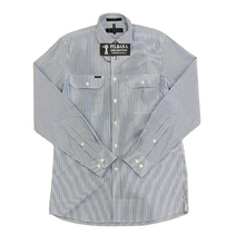 Load image into Gallery viewer, Pilbara Mens Y/D Stripe Dual Pocket L/S Shirt