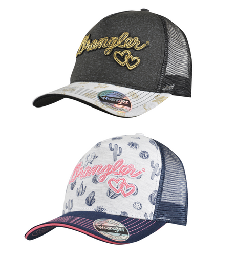 WRANGLER HEART HIGH PROFILEPONYTAIL TRUCKER CAP