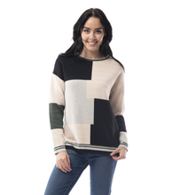 Load image into Gallery viewer, Knit Reversible Jumper Colour Block/Stripe