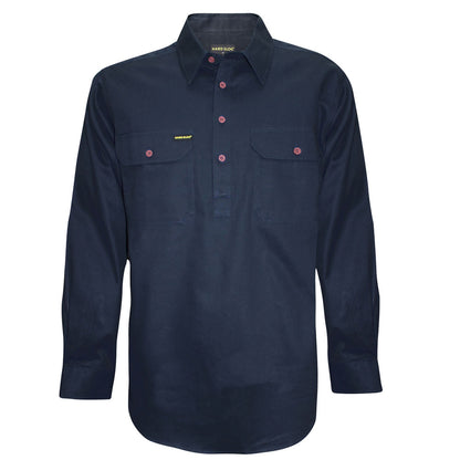 MENS HALF PLACKETLIGHT COTTON SHIRT