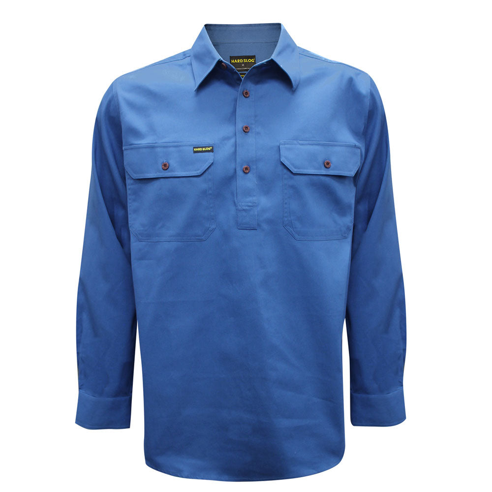 MENS HALF PLACKETLIGHT COTTON SHIRT