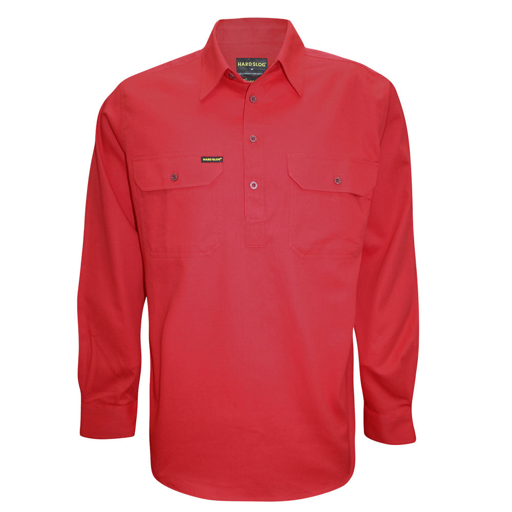 MENS HALF PLACKETLIGHT COTTON SHIRT
