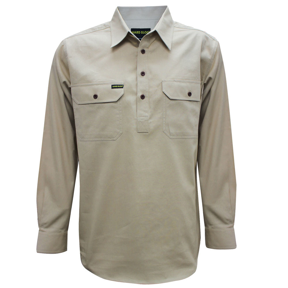 MENS HALF PLACKETLIGHT COTTON SHIRT