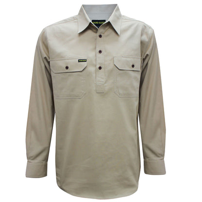 MENS HALF PLACKETLIGHT COTTON SHIRT