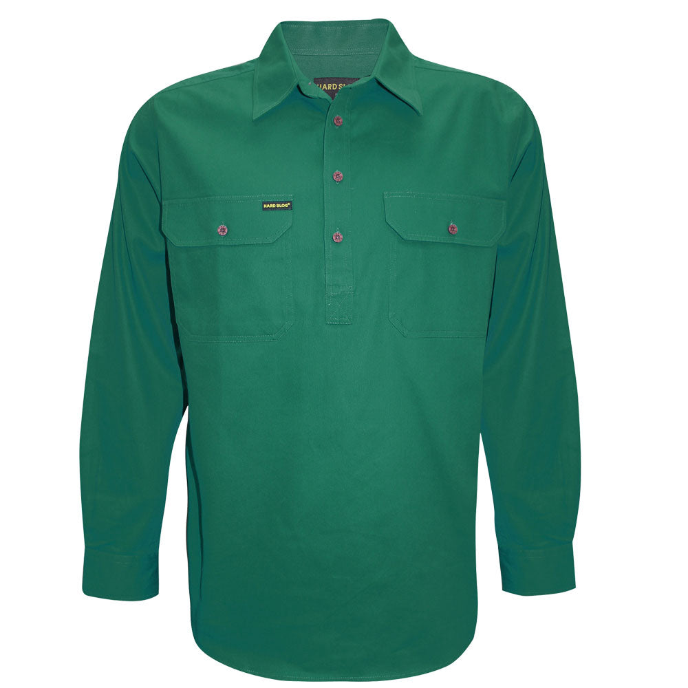 MENS HALF PLACKETLIGHT COTTON SHIRT