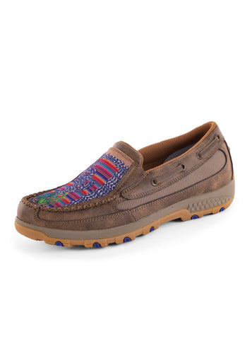 TWISTED X WOMENS SLIP ON CACTUS CELL STRETCH MOCS